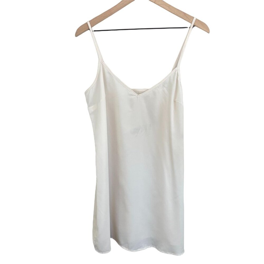 Something Navy cream ivory lightweight sleeveless under slip dress one size